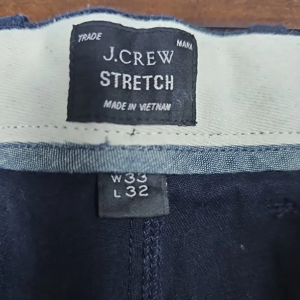J Crew Chino Men 770 Straight Fit Stretch Black Dark Wash 33x32
